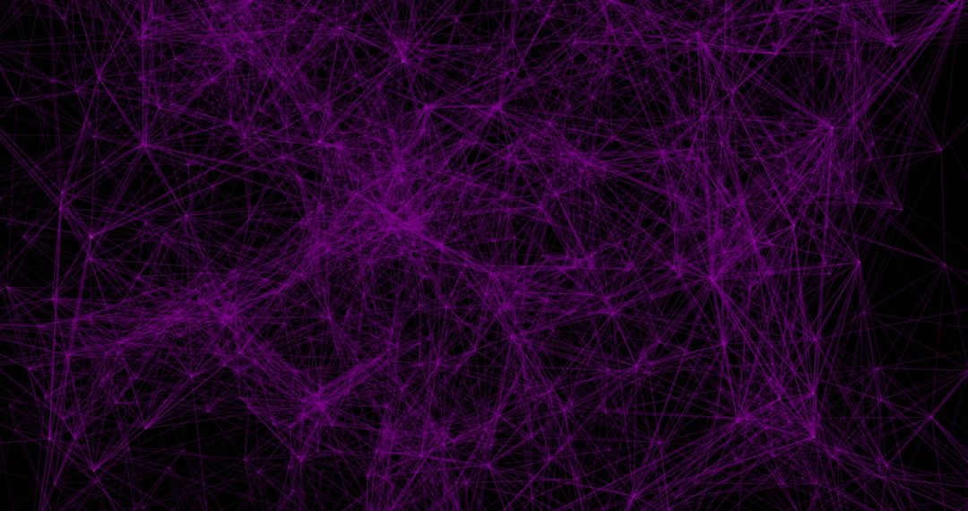 Abstract Digital Network of Purple Lines and Nodes