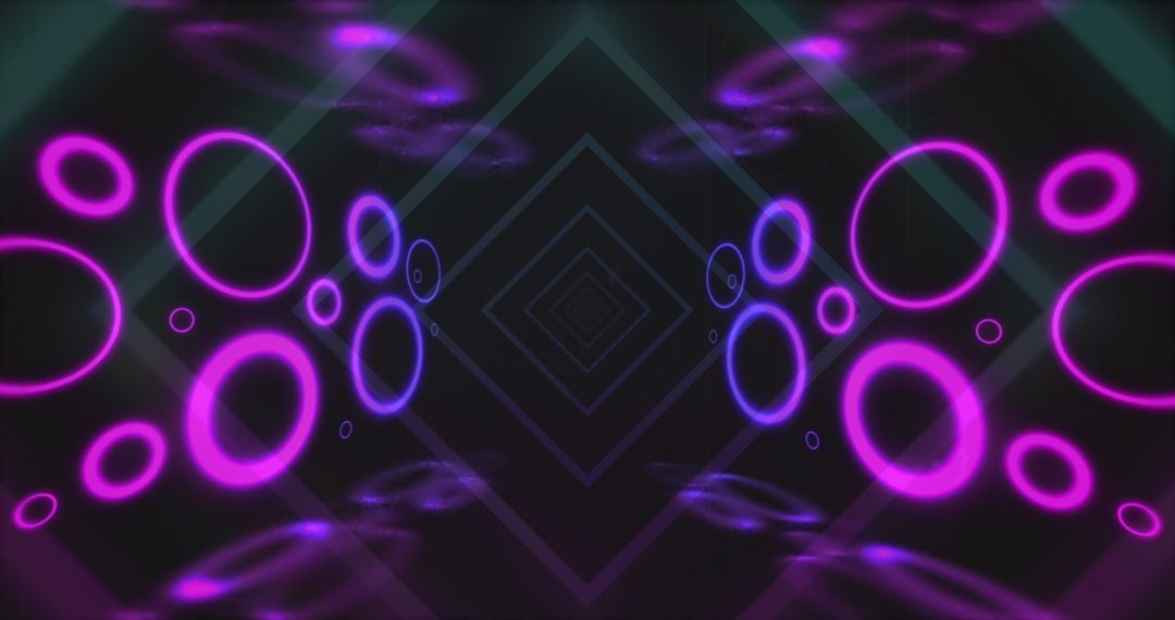 Futuristic Neon Tunnel with Abstract Shapes