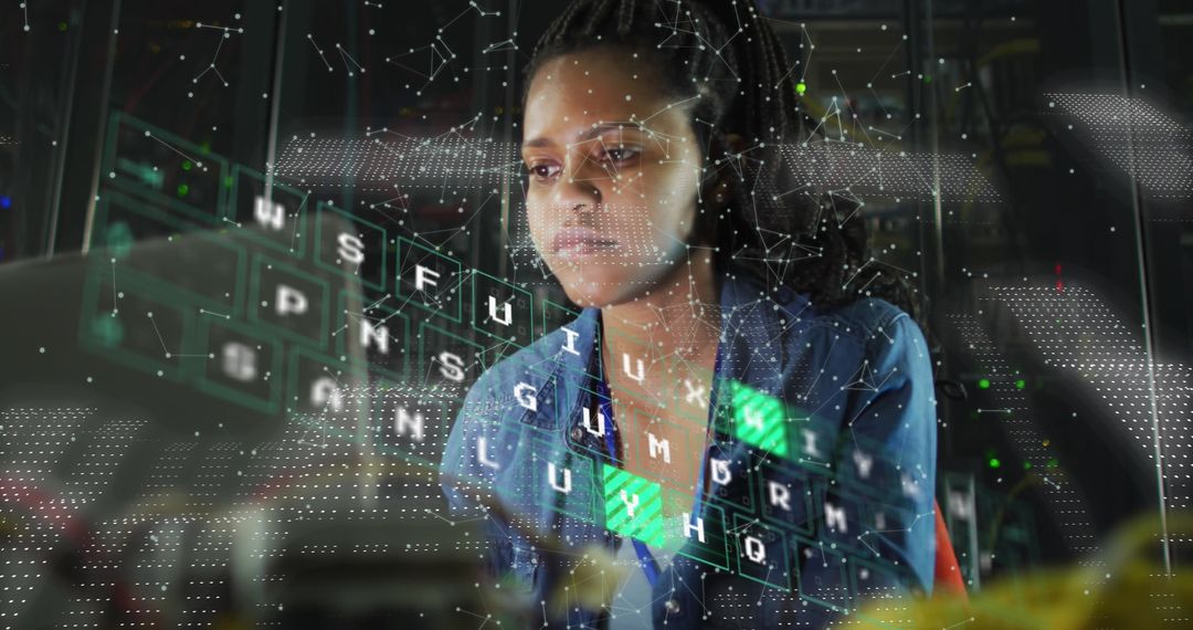 Businesswoman Engaged in Innovative Computer Security Work
