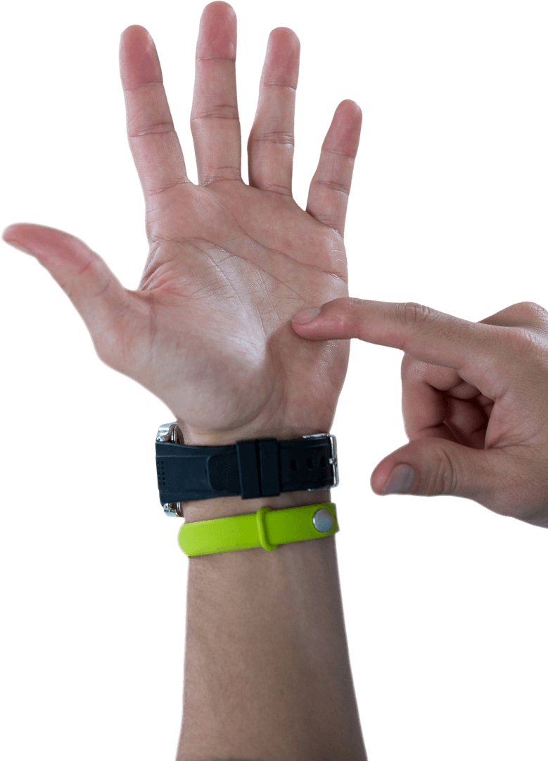 Hands Using Visible Path Technology with Wristwear and Tracks
