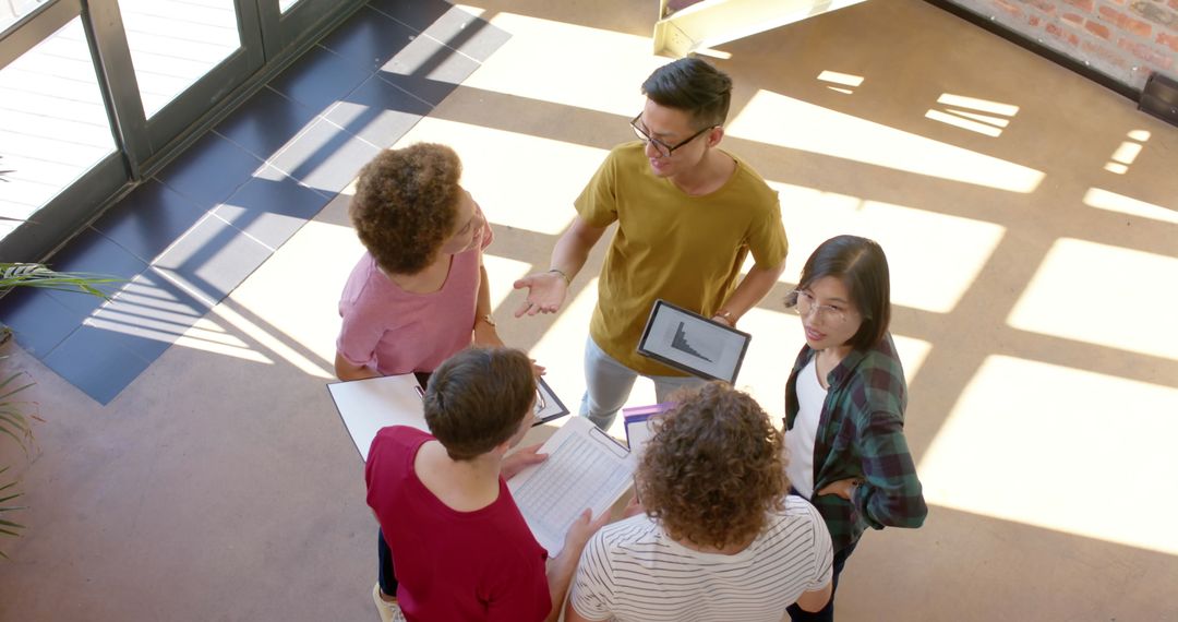 Diverse Team Collaboration in Creative Office Space