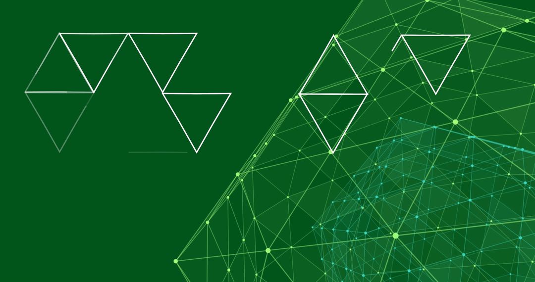 Futuristic Digital Triangles and Globe Connections