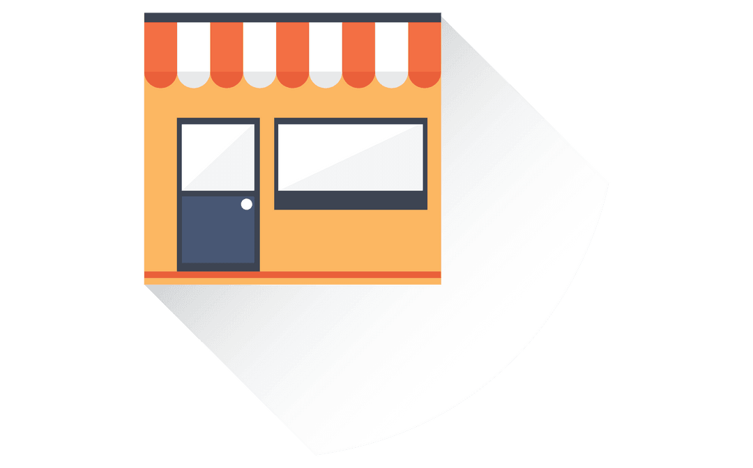 Shop Illustration on Transparent Background with Textured Roof