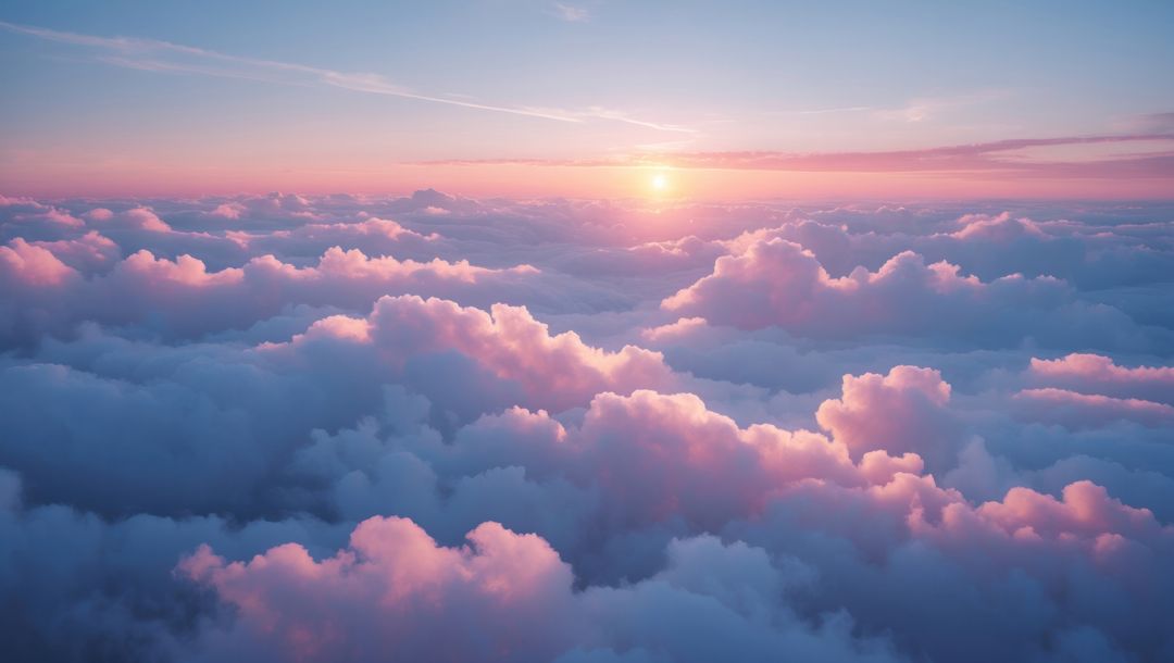 Sunrise Over Majestic Cloud Blanket with Soft Lighting