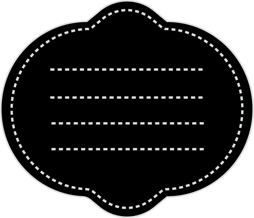 Transparent Black Curved Label Template with White Lines