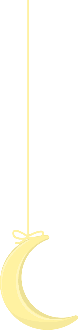 Transparent Crescent Moon Hanging with Delicate Bow Fantasy Design