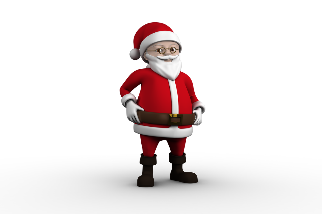 Cute Transparent Cartoon Santa Claus with Glasses - Download Free Stock Images Pikwizard.com