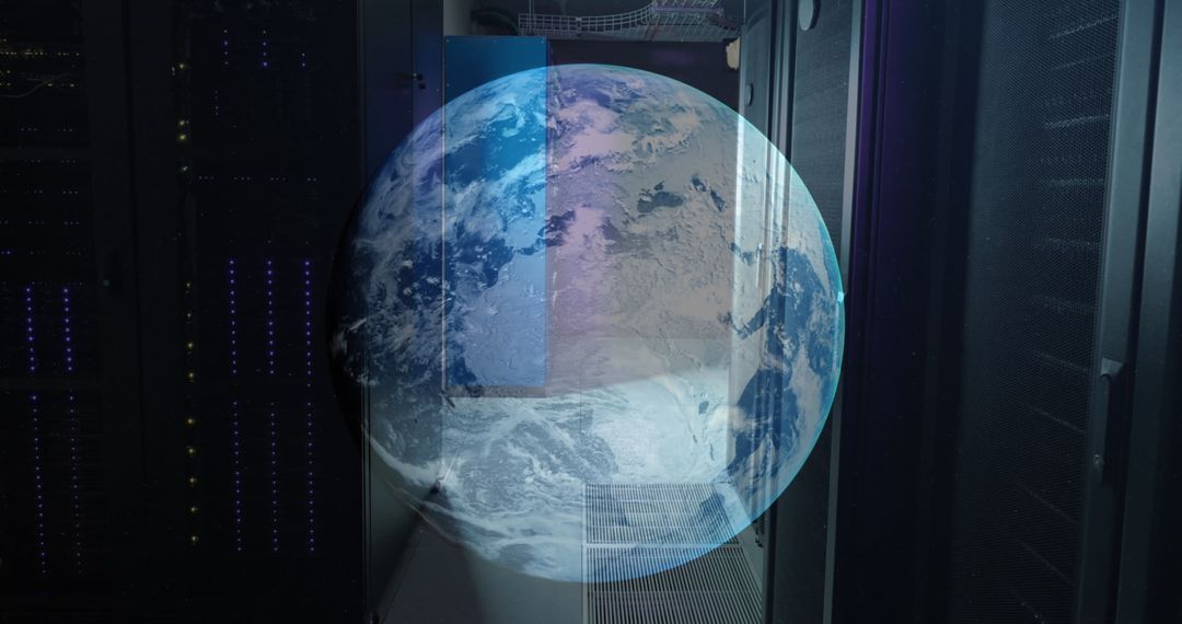 Globe Overlay on Data Servers Illustrating Global Connectivity
