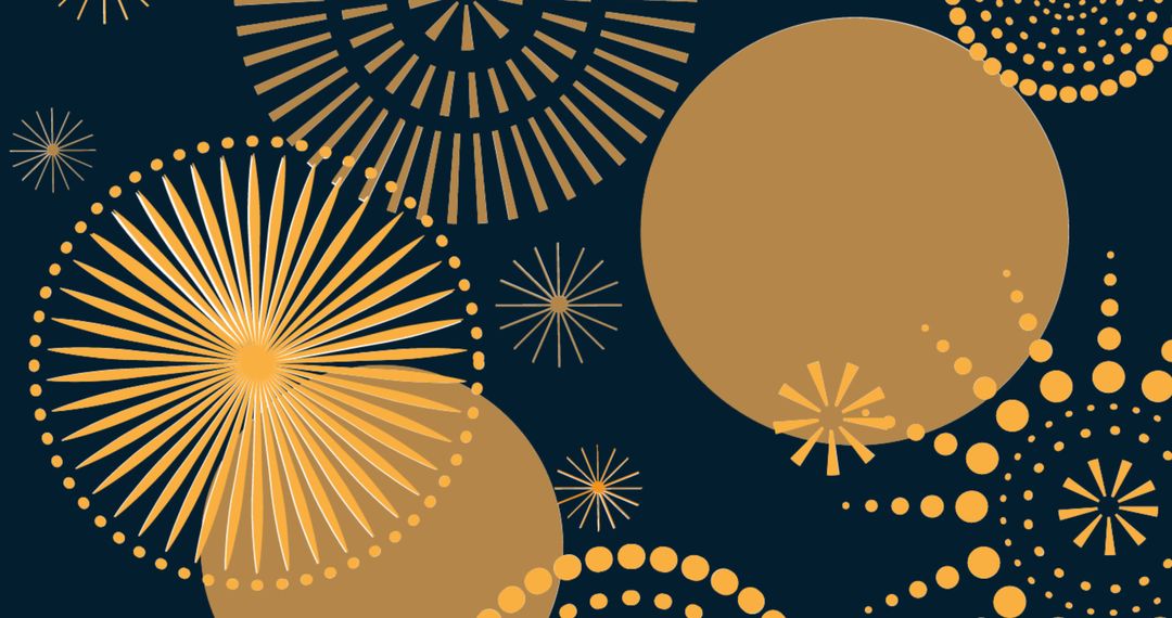 Golden Fireworks Display on Dark Background