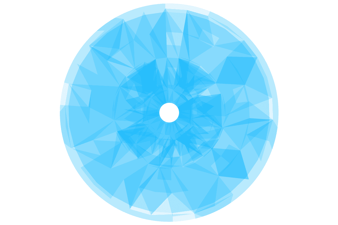 Abstract Blue Round Shape on Transparent Background