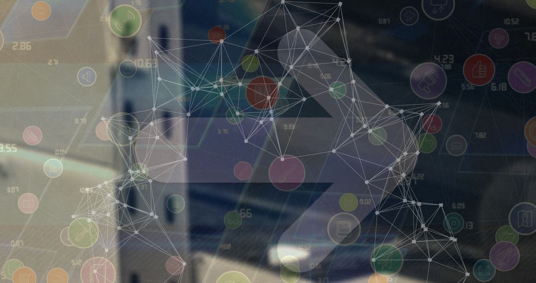 Digital Network Connections and Interface Icons