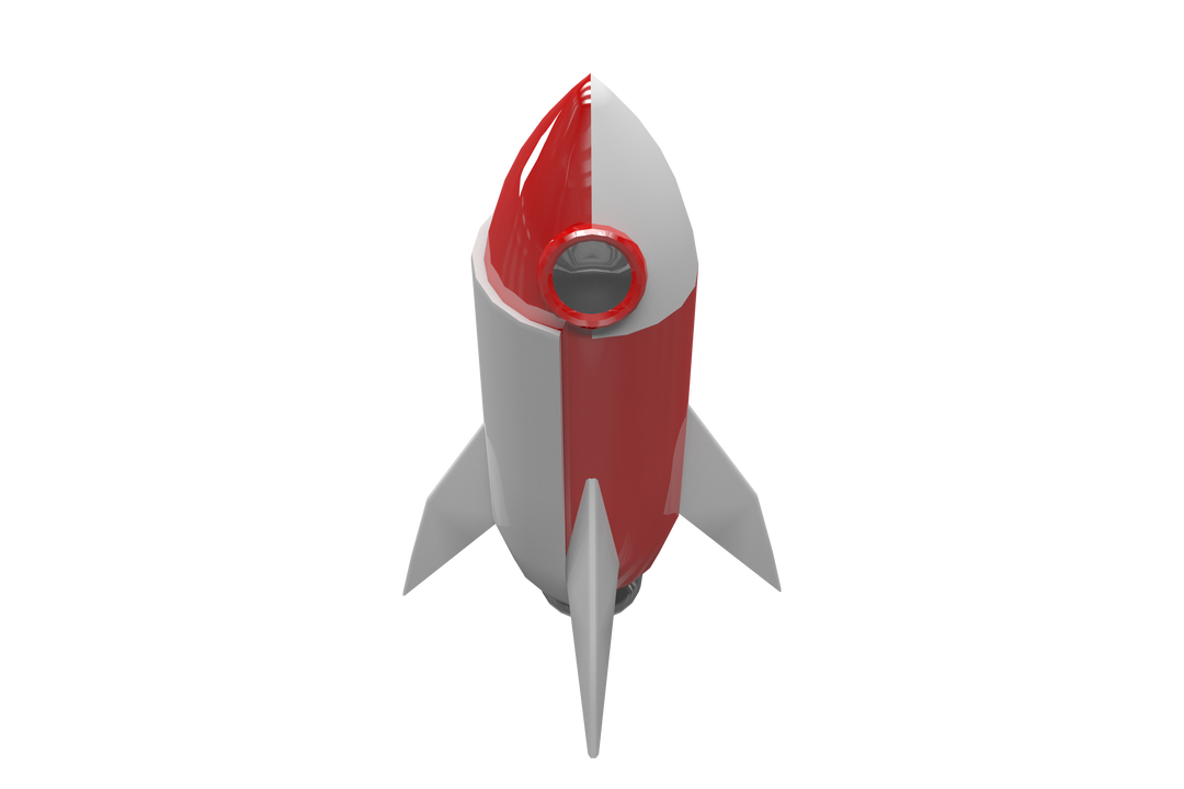 Transparent Red and White Rocket Ship Centered on White Background - Download Free Stock Images Pikwizard.com