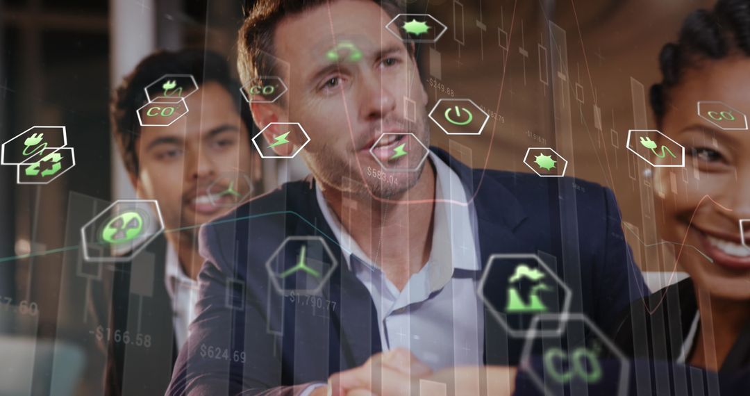 Diverse Business Team Analyzing Green Technology Data