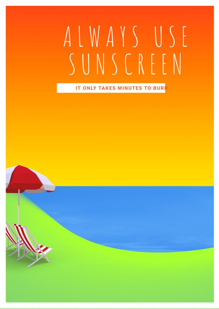 Vibrant Beach Scene Encouraging Sunscreen Use