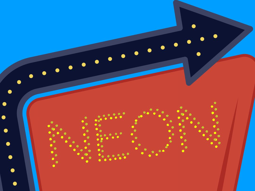 Neon Arrow Sign Advertising Energetic Nightlife