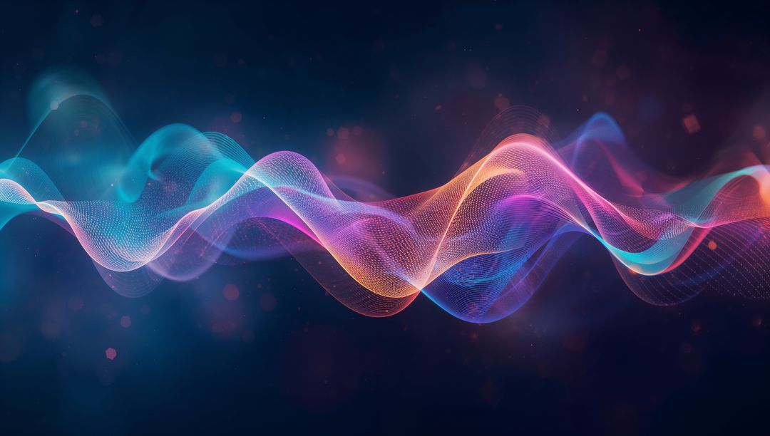 Colorful Neon Mesh Waves in Futuristic Abstract Space