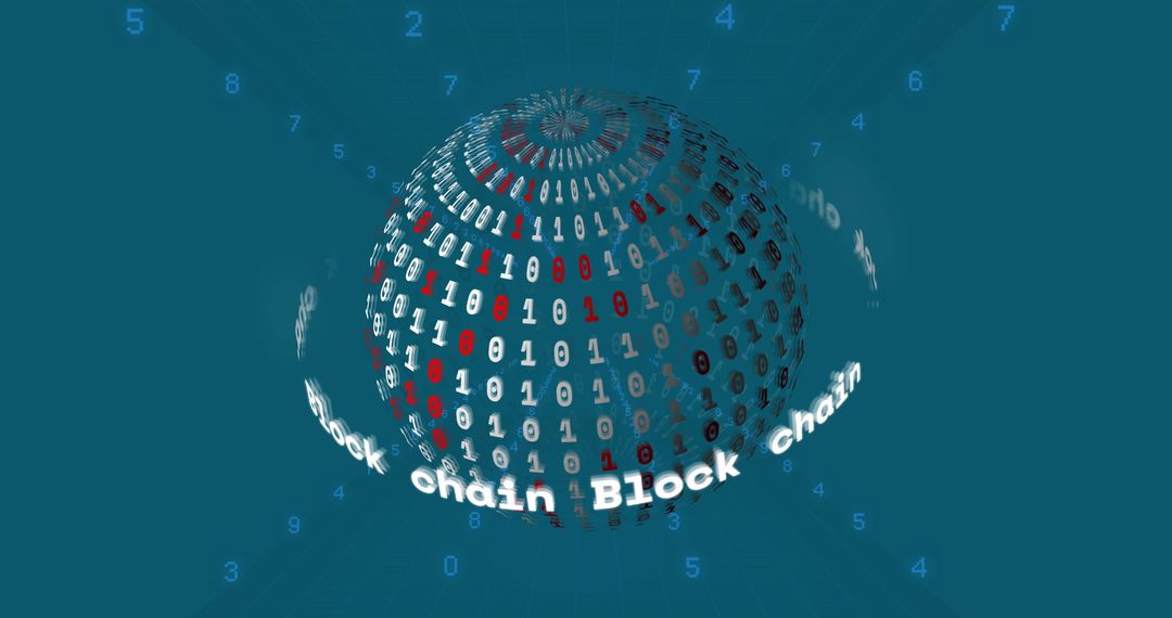 binary code globe with blockchain concept visualization - Free Images, Stock Photos and Pictures on Pikwizard.com