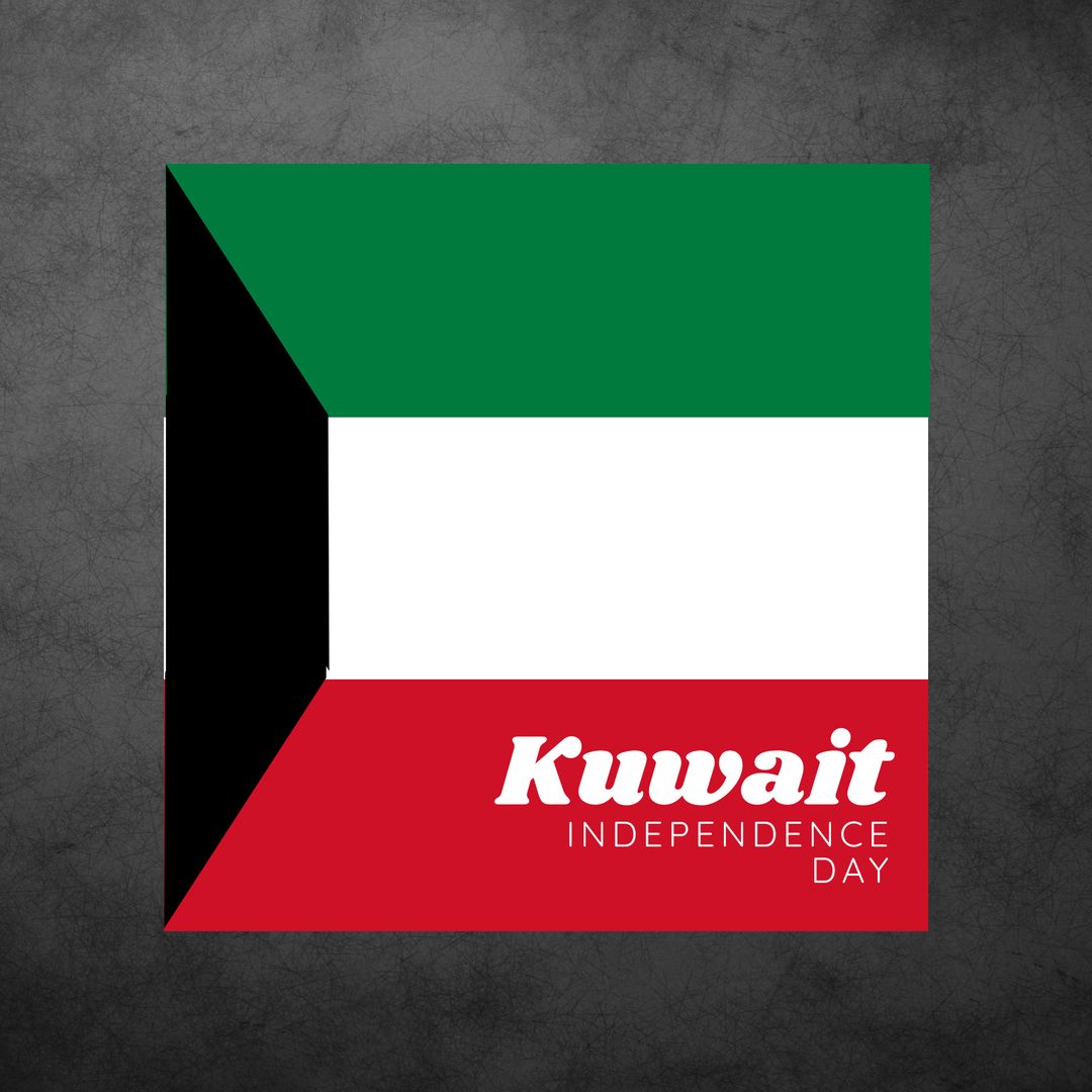 Kuwait Flag Graphic Celebrating Independence Day