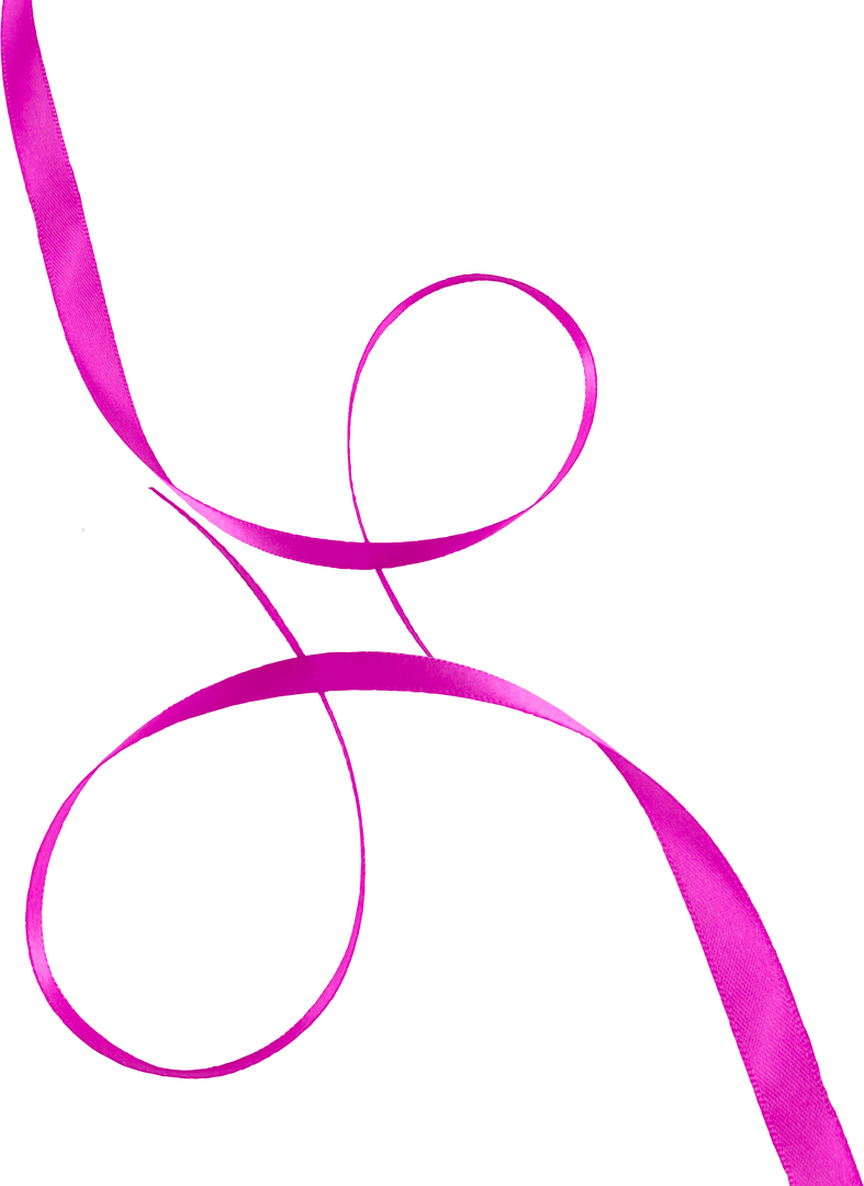 Abstract Pink Ribbon on Transparent Background