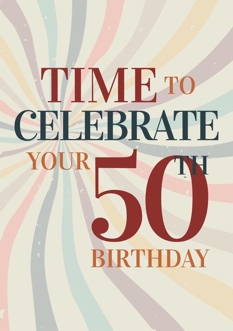 Retro Style 50th Birthday Celebration Greeting Card Design - Download Free Stock Templates Pikwizard.com