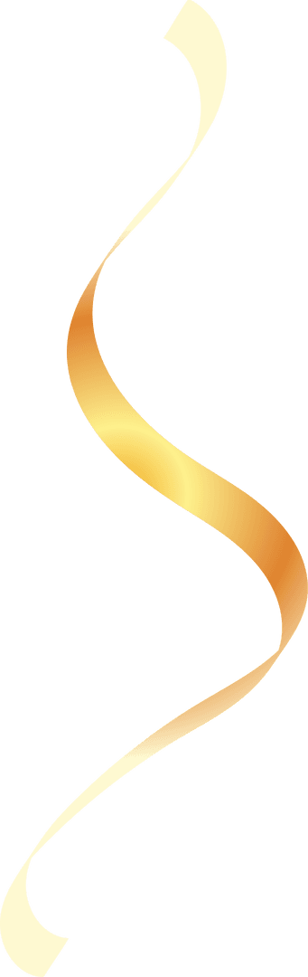 Transparent Gold Ribbon Streamer With Elegant Twisting Design