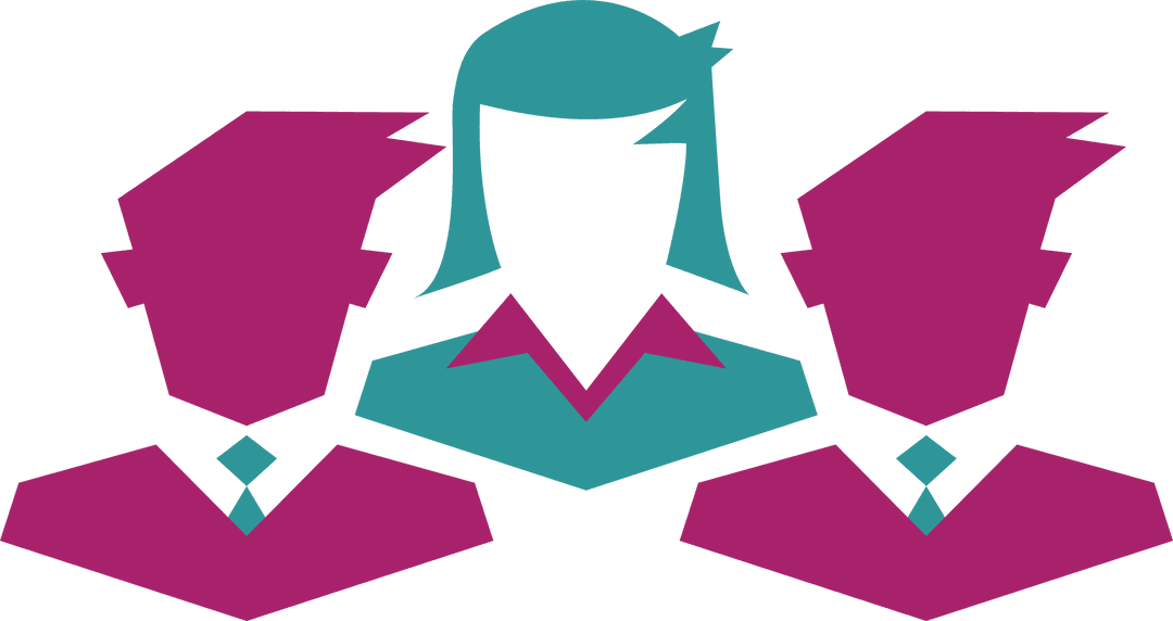 Colorful Abstract Business Team on Transparent Background