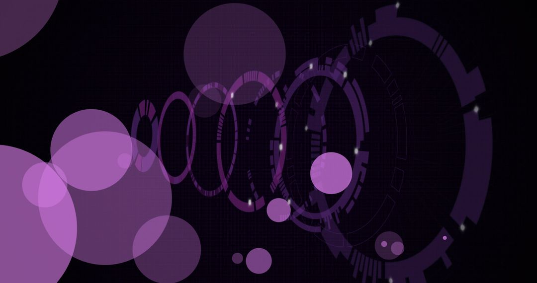 Digital Abstract with Purple Lights and Scanning Elements