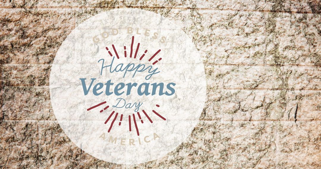 Patriotic Veterans Day Celebration Background on Stone Wall - Free Images, Stock Photos and Pictures on Pikwizard.com