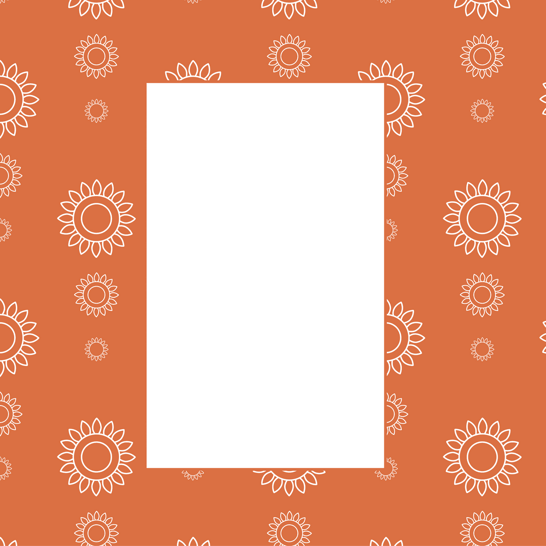 White Card with Orange Frame and Transparent Background Design