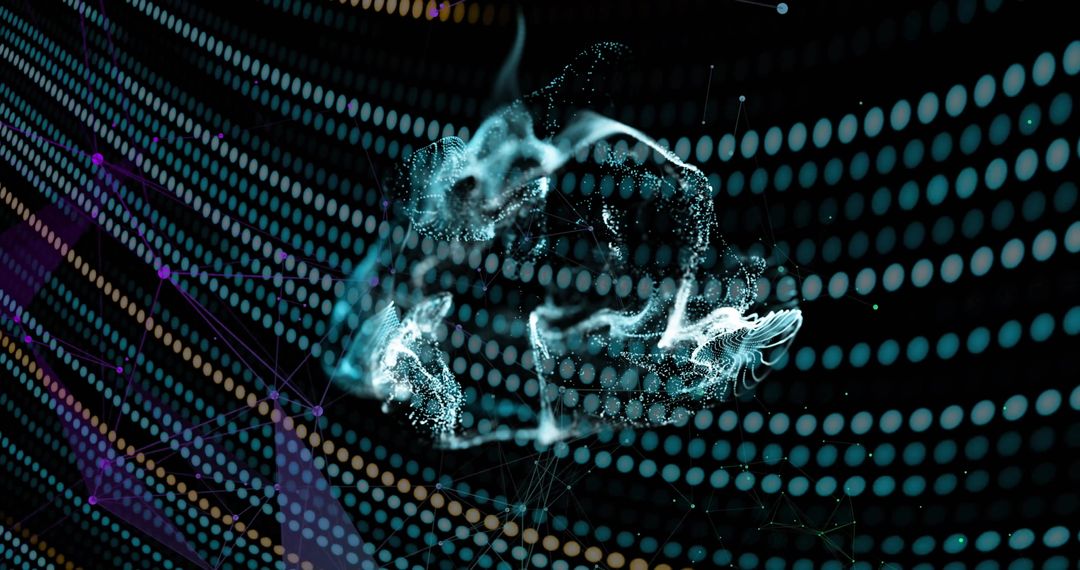 Abstract Particle Network with Smoke and Dotted Background