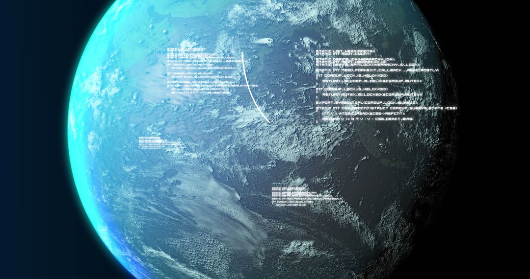 Digitally Enhanced Globe with Data Streams and Connections