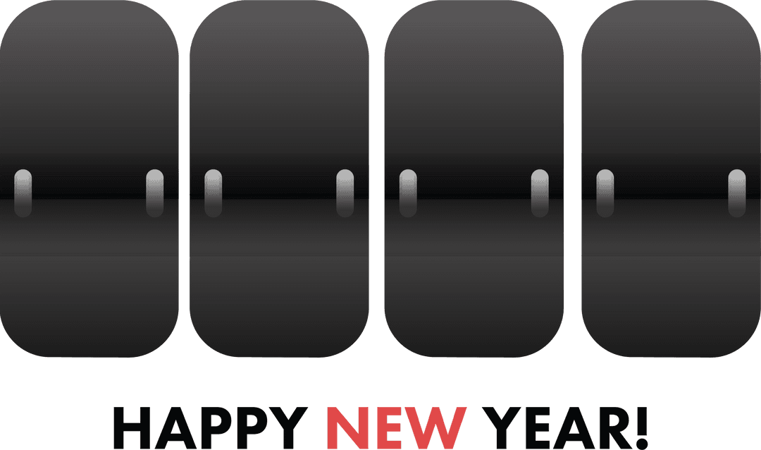 Digital Flip Countdown Display with Happy New Year Text on Transparent - Download Free Stock Images Pikwizard.com