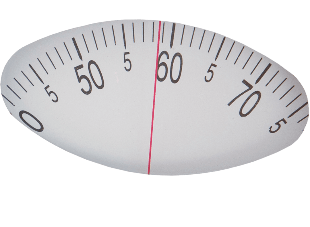 Transparent Scale with Bold Numbers Isolated on Clear Background