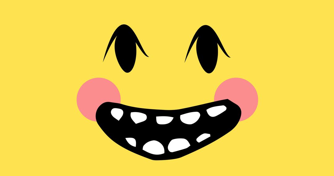 Illustration of smiley icon on yellow background - Free Images, Stock Photos and Pictures on Pikwizard.com