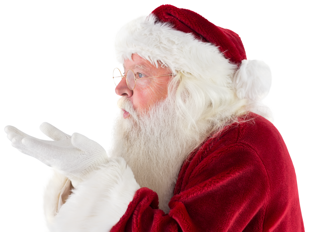 Santa Claus Suit Transparent Blowing Magical Gesture - Download Free Stock Images Pikwizard.com