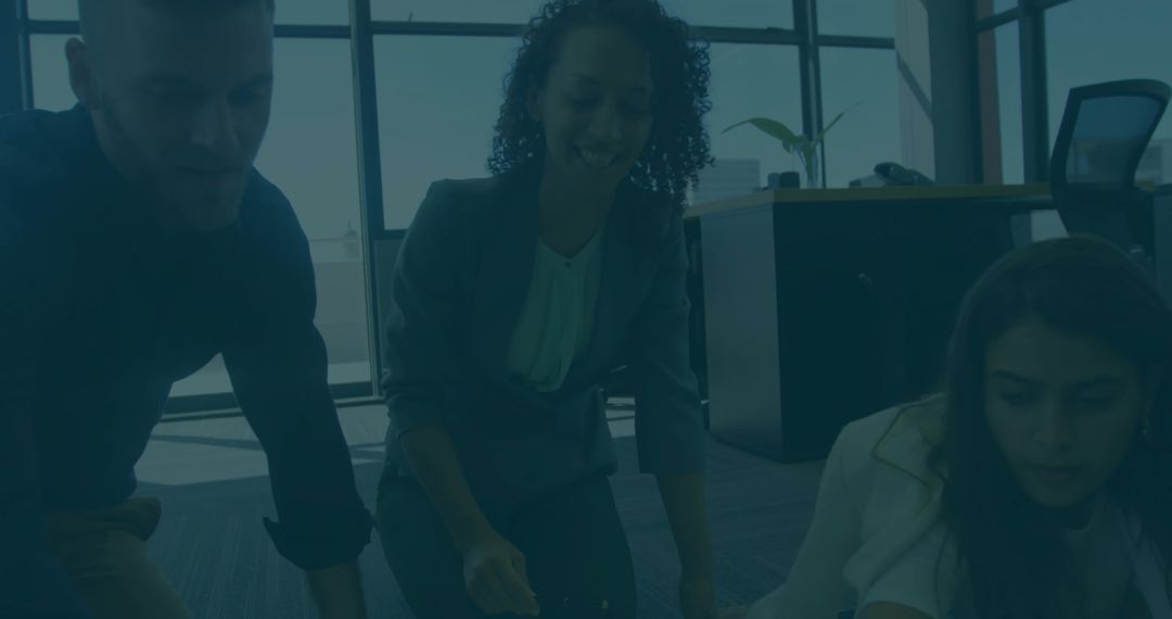 Diverse Colleagues Collaborative Brainstorming in Modern Office