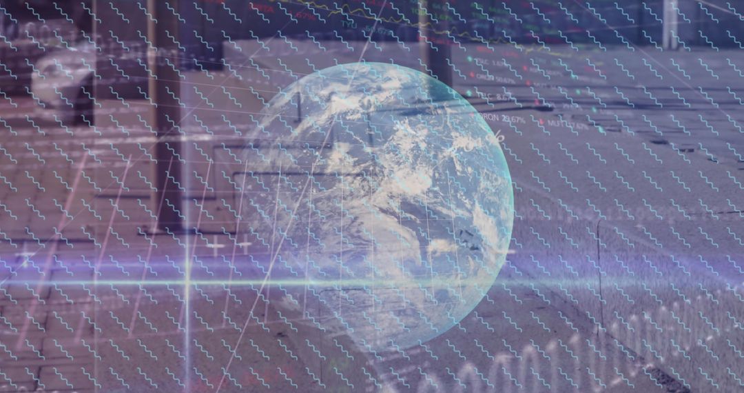 Digital globe with binary code and networks conceptual image