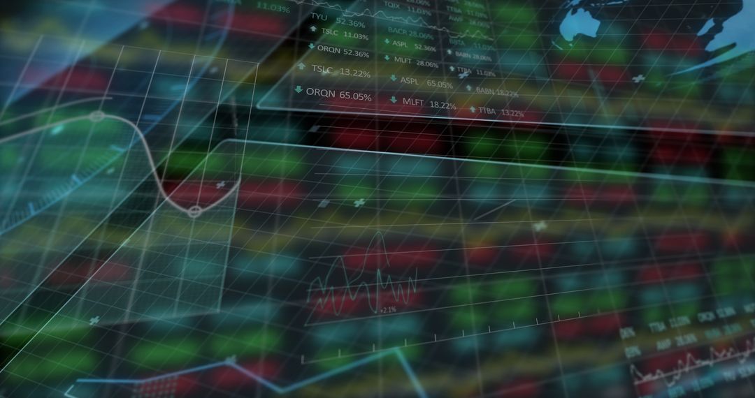 High-tech Financial Trading Dashboard Display with Data Analysis