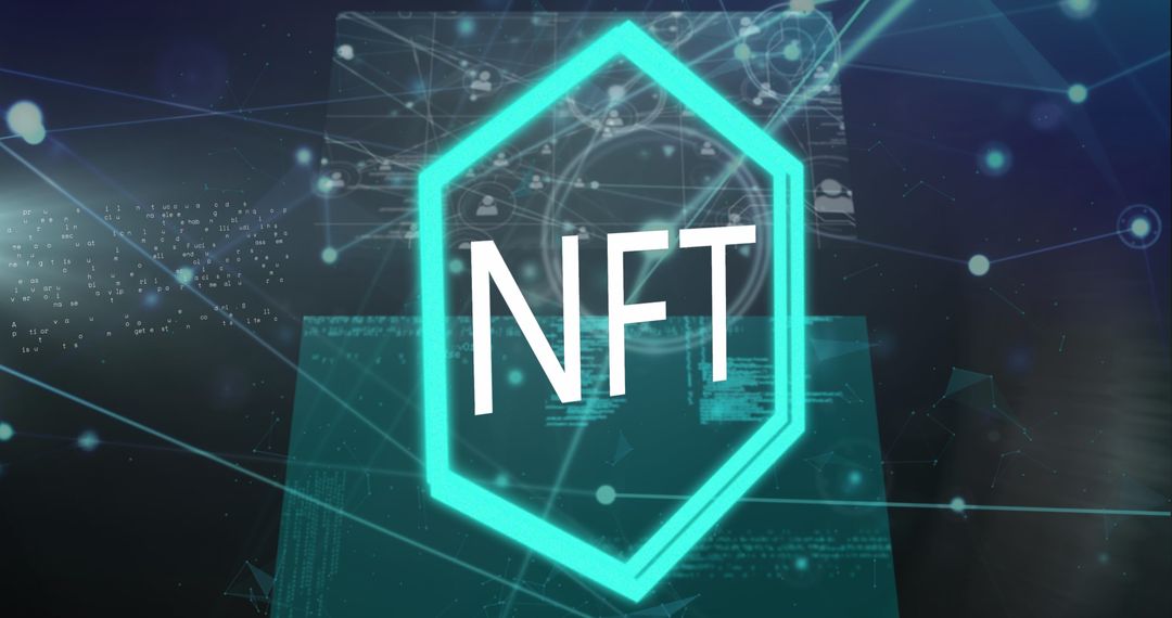 NFT with Digital Network Interface and Data Connections Concept