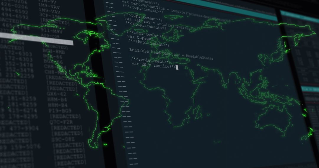 Data Processing and Cybersecurity Global Network Map