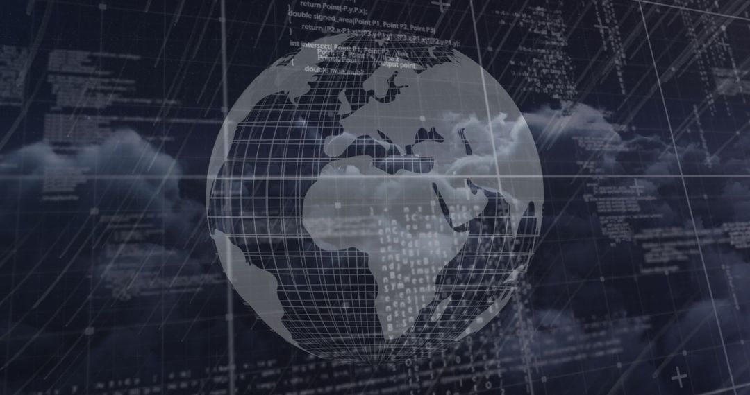 Digital Globe with Data Overlay Signifying Global Connectivity - Free Images, Stock Photos and Pictures on Pikwizard.com