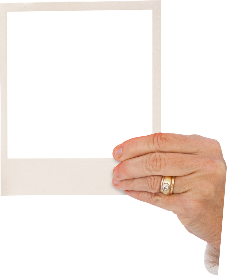 Transparent Frame Held by Hand with Gold Ring - Download Free Stock Images Pikwizard.com