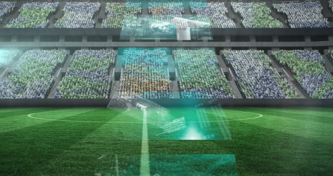 Digital Data Overlay on Soccer Stadium Field