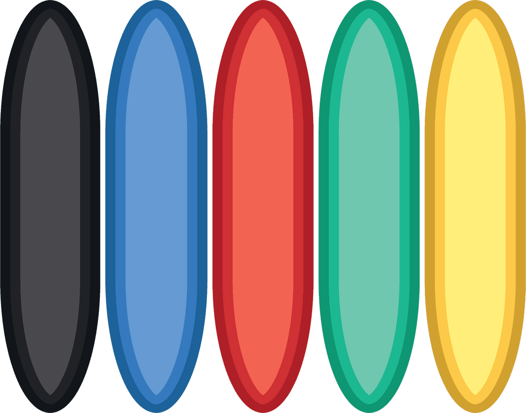 Vibrant Colored Shapes Over Transparent Background