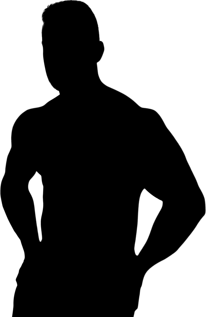 Transparent Vector Silhouette Muscular Man for Fitness Collection