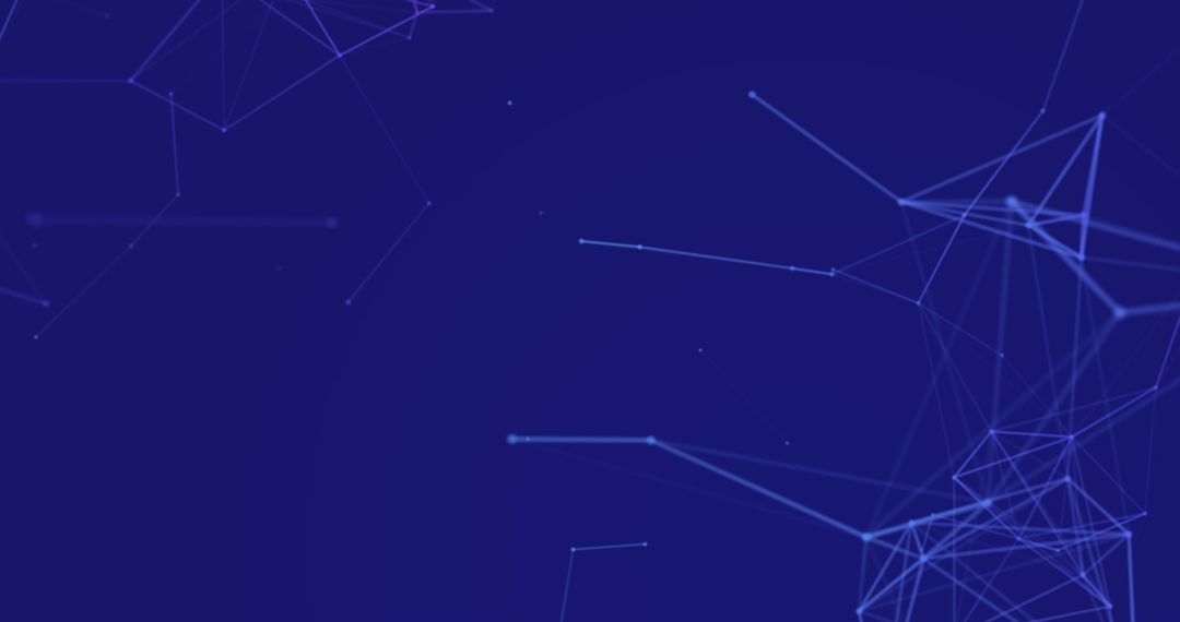 Abstract Digital Network of Connecting Nodes on Blue Background