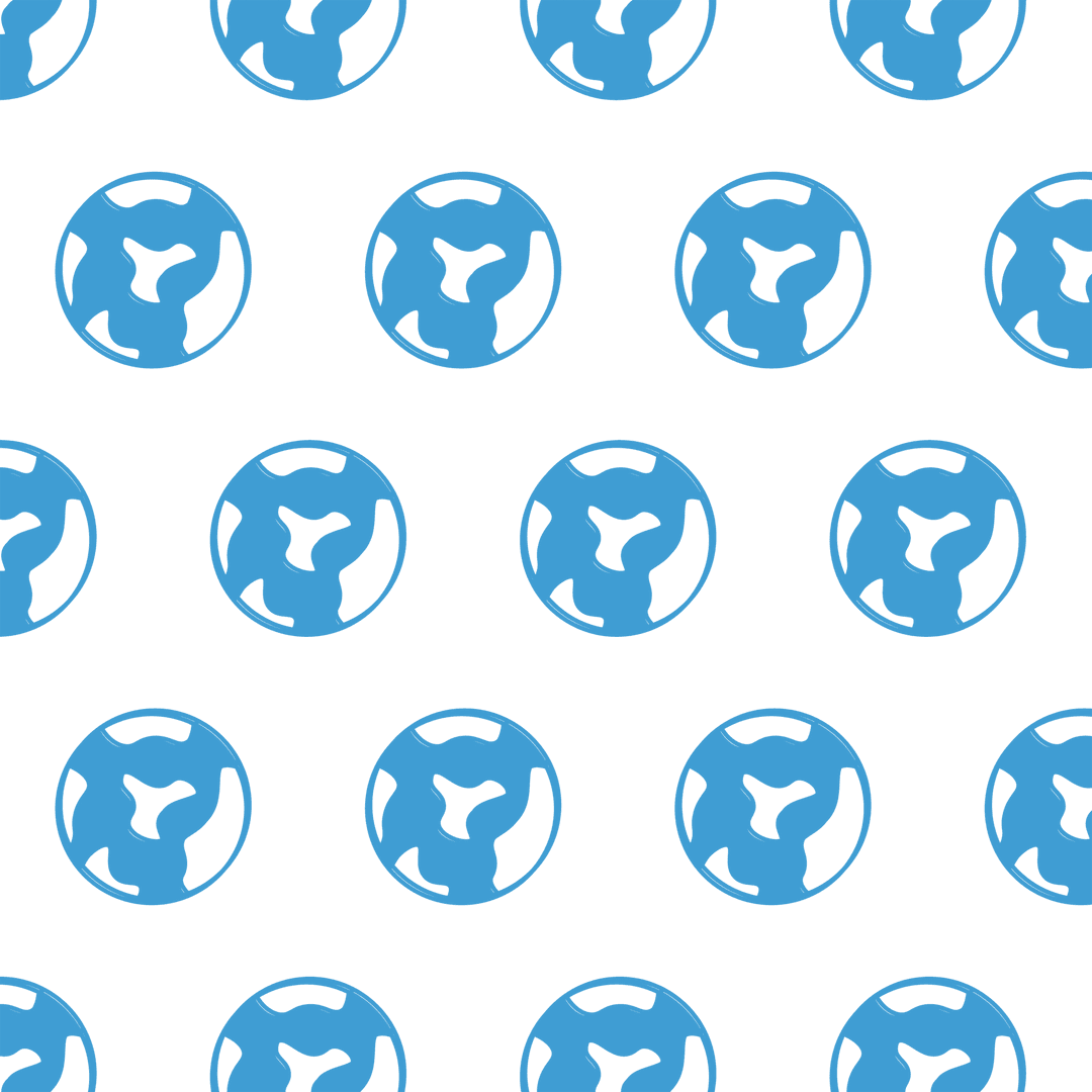 Seamless blue abstract circular pattern on transparent background