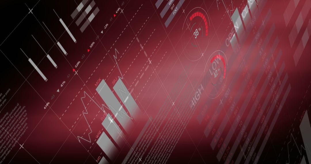 Digital Financial Data Over World Map, High-Tech Interface