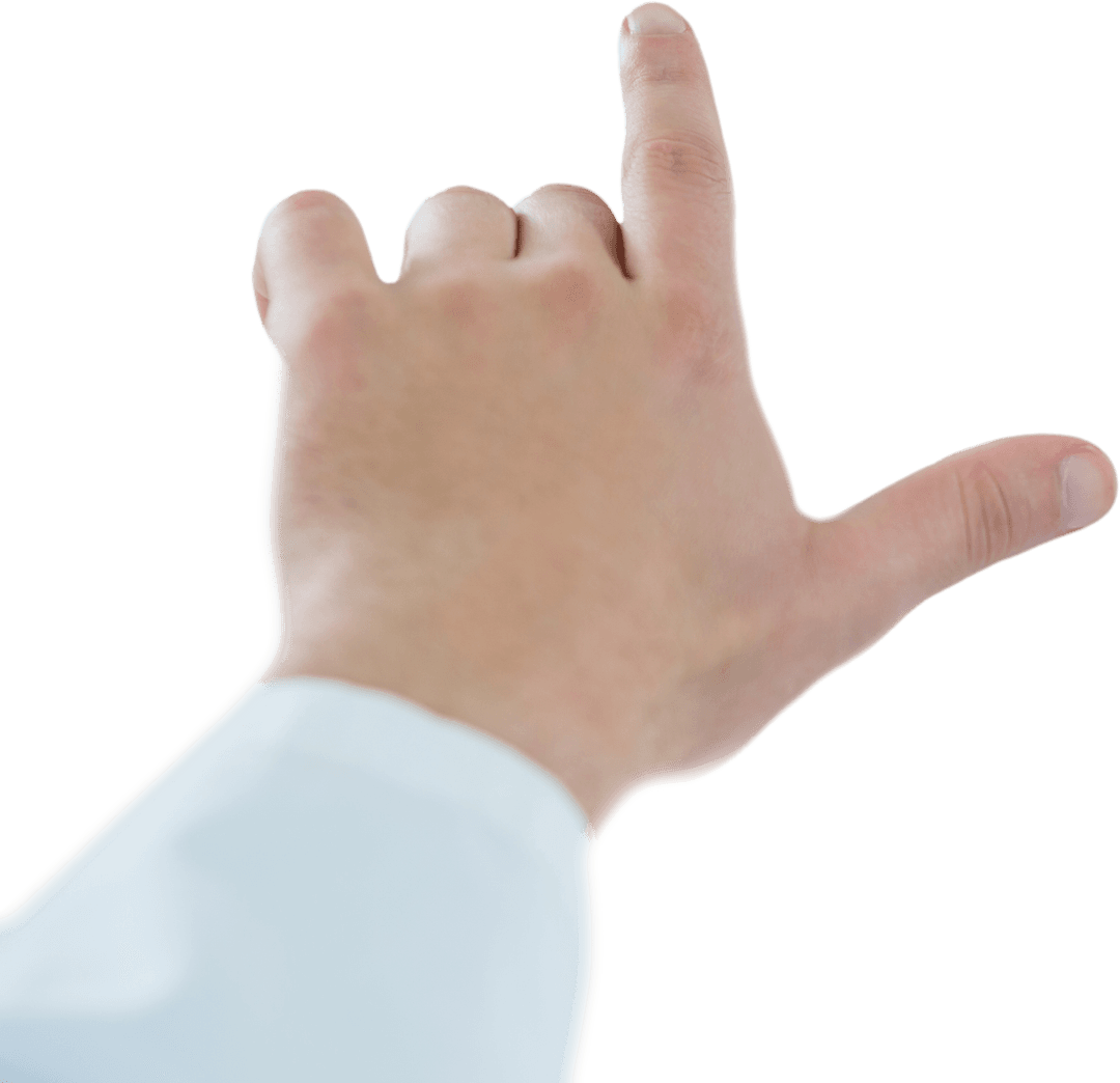 Doctor Hand Gesture on Transparent Background Symbolizing Technology