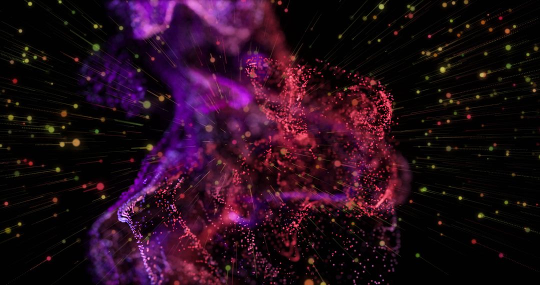 Abstract Neon Particle Patterns on Dark Background - Free Images, Stock Photos and Pictures on Pikwizard.com